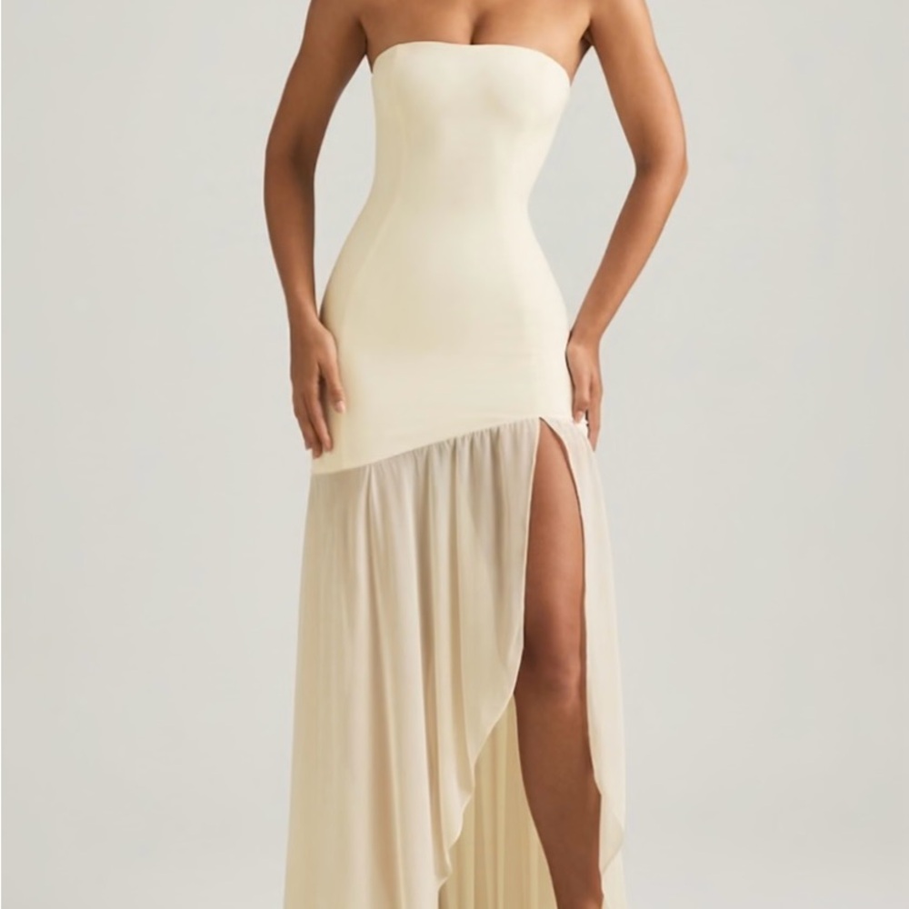 Oh Polly Strapless Asymmetrical Fishtail Maxi Bridal Dress